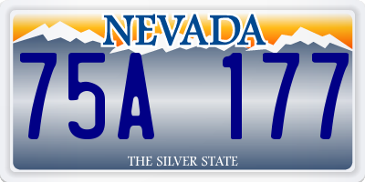 NV license plate 75A177