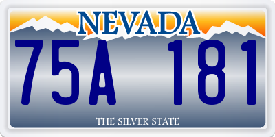 NV license plate 75A181