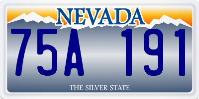 NV license plate 75A191