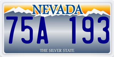 NV license plate 75A193