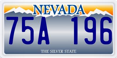 NV license plate 75A196