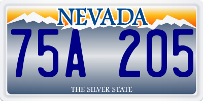 NV license plate 75A205