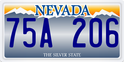 NV license plate 75A206