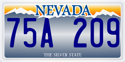 NV license plate 75A209