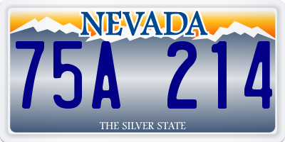 NV license plate 75A214