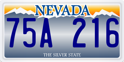 NV license plate 75A216