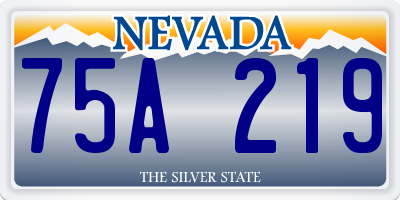 NV license plate 75A219