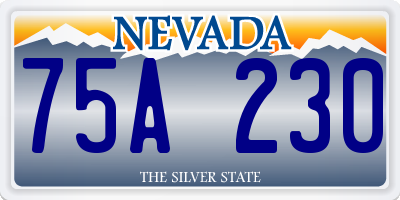 NV license plate 75A230