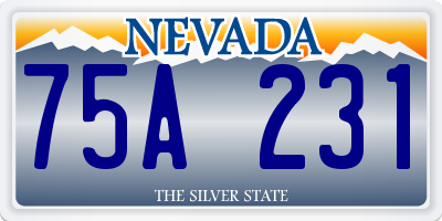 NV license plate 75A231