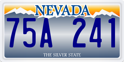 NV license plate 75A241