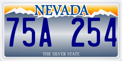 NV license plate 75A254