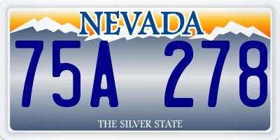 NV license plate 75A278