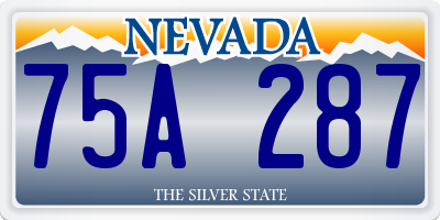 NV license plate 75A287