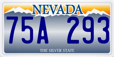 NV license plate 75A293