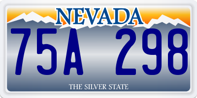 NV license plate 75A298