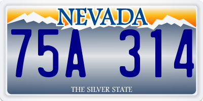 NV license plate 75A314