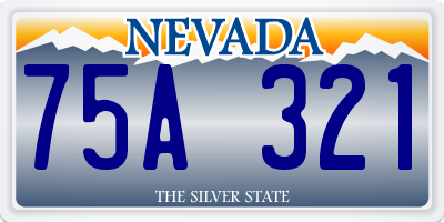 NV license plate 75A321