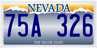 NV license plate 75A326