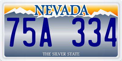 NV license plate 75A334