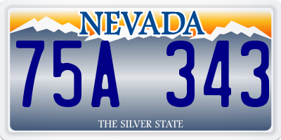 NV license plate 75A343