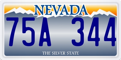 NV license plate 75A344