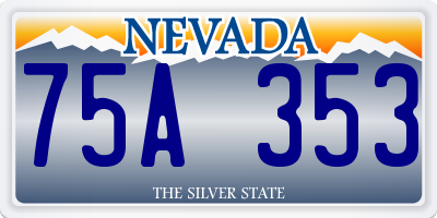 NV license plate 75A353