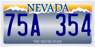 NV license plate 75A354