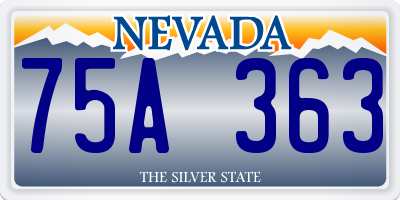 NV license plate 75A363