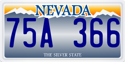 NV license plate 75A366