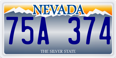 NV license plate 75A374