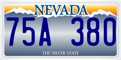 NV license plate 75A380