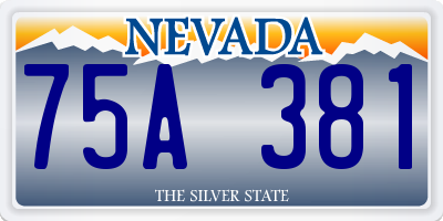 NV license plate 75A381