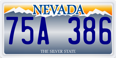 NV license plate 75A386