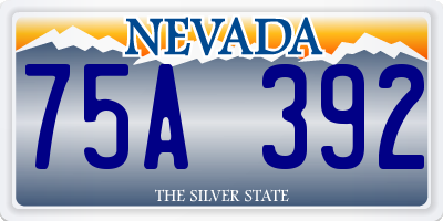 NV license plate 75A392