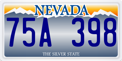 NV license plate 75A398