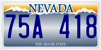 NV license plate 75A418