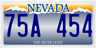 NV license plate 75A454
