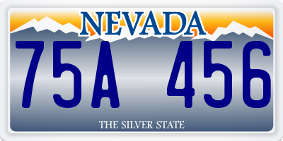 NV license plate 75A456