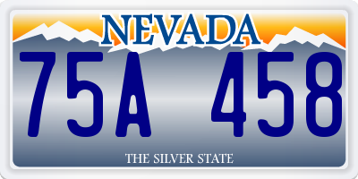 NV license plate 75A458