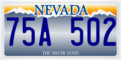 NV license plate 75A502