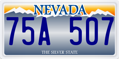 NV license plate 75A507