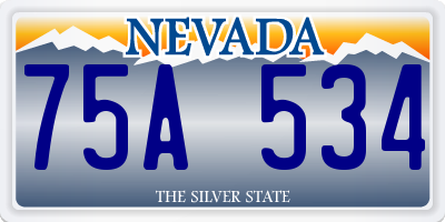 NV license plate 75A534