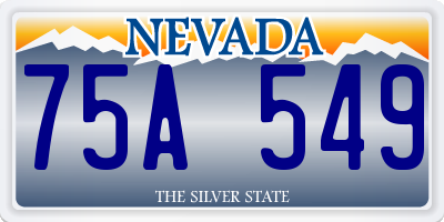 NV license plate 75A549