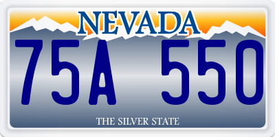 NV license plate 75A550