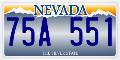 NV license plate 75A551