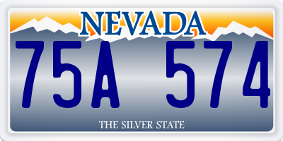 NV license plate 75A574