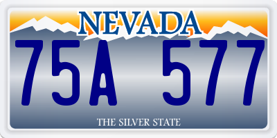 NV license plate 75A577