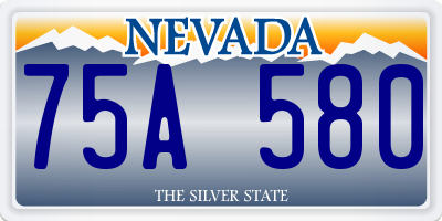 NV license plate 75A580