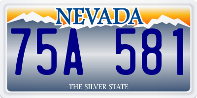 NV license plate 75A581