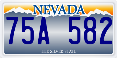 NV license plate 75A582